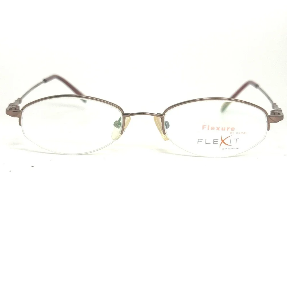 Flexure by Capri Flexit FX 16 Coffee Eyeglasses Frames 51-19-140 Brown Oval Half